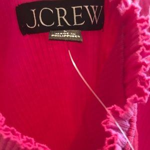 J.crew mock ribbed long sleeve T shirt. Pink